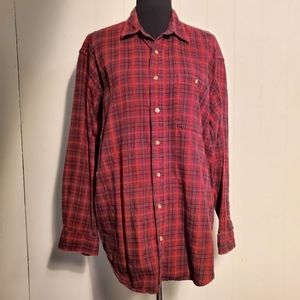 Vintage Woolrich Traditional Cotton Black & Red Plaid Flannel Shirt XL
